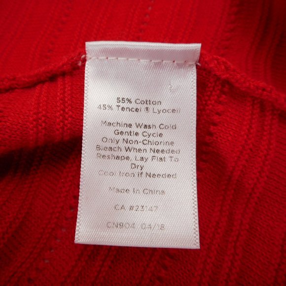 Talbots Women's size M Tunic Sweater Cherry Red Pullover Stretch Knit - Picture 6 of 6
